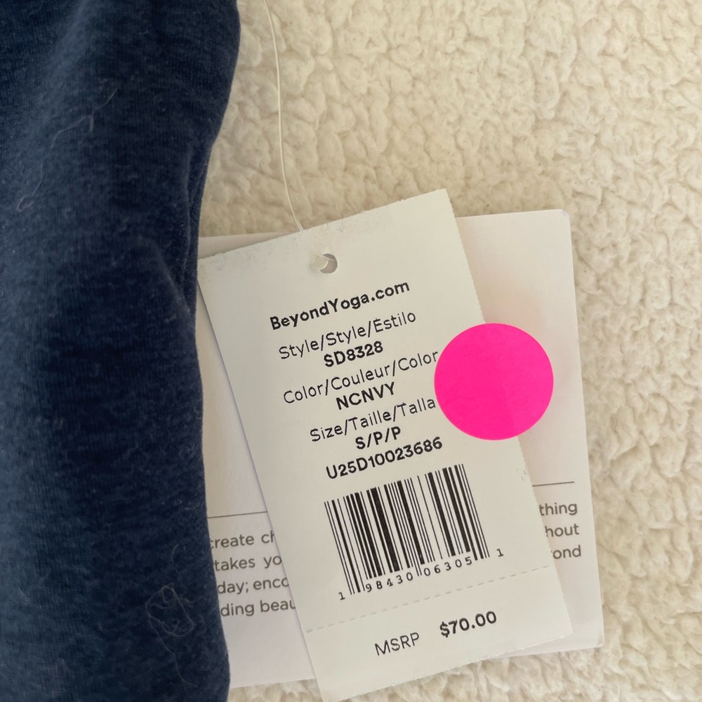 Beyond Yoga size Small NWT sports bra Spacedye Simplicity Bra Navy - Picture 2 of 3